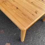 Rectangular pine wood coffee table 1980
