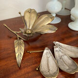 Cendrier fleur en laiton vintage