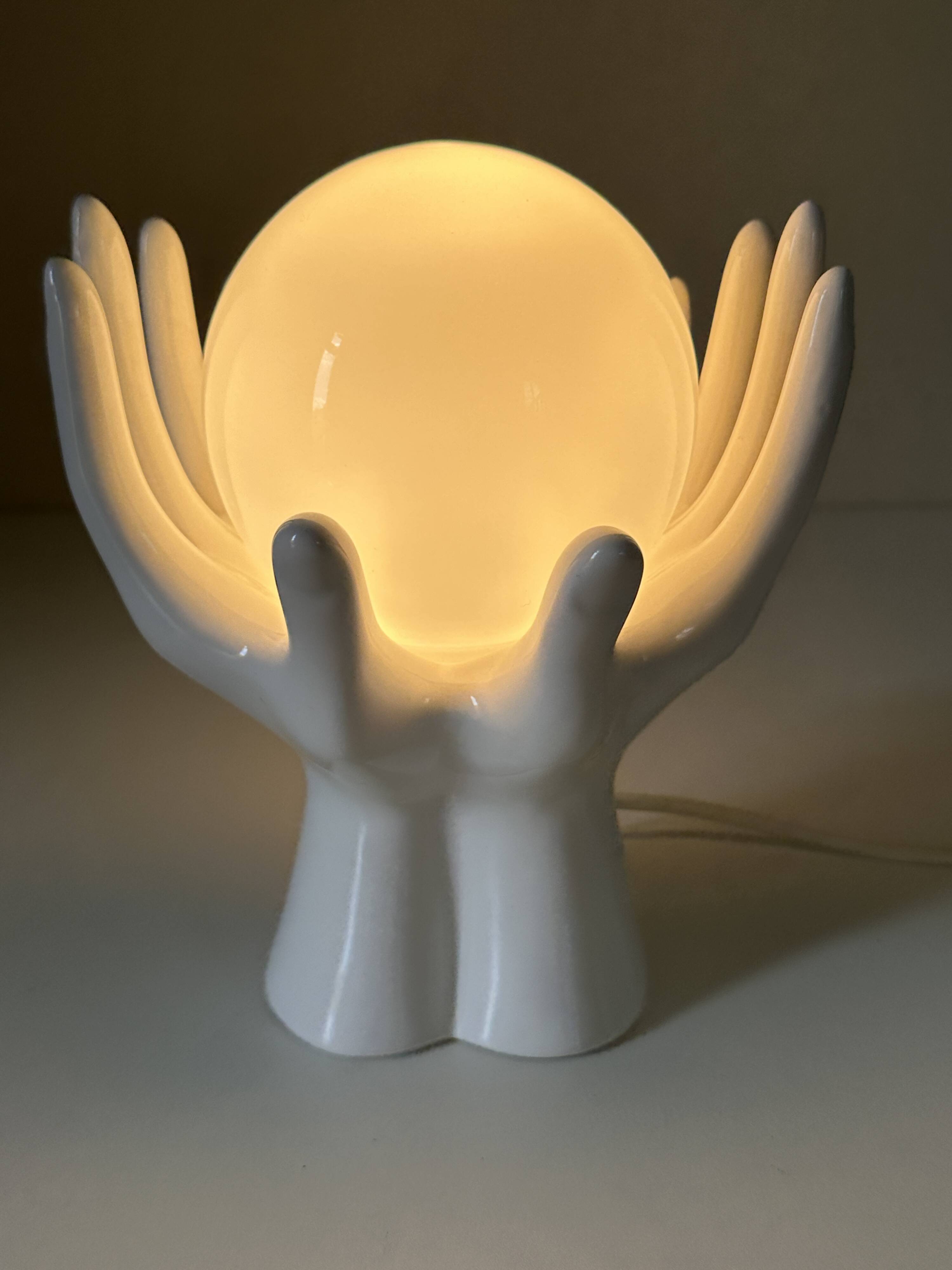 Vintage 80s ceramic hand lamp