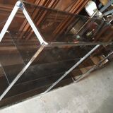 Large shelf chrome and smoked glass 1970