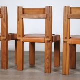 Set of 6 Pierre Chapo S11 Dining Chairs, France, 1960s