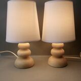 Pair of alabaster lamps, 70s-80s
