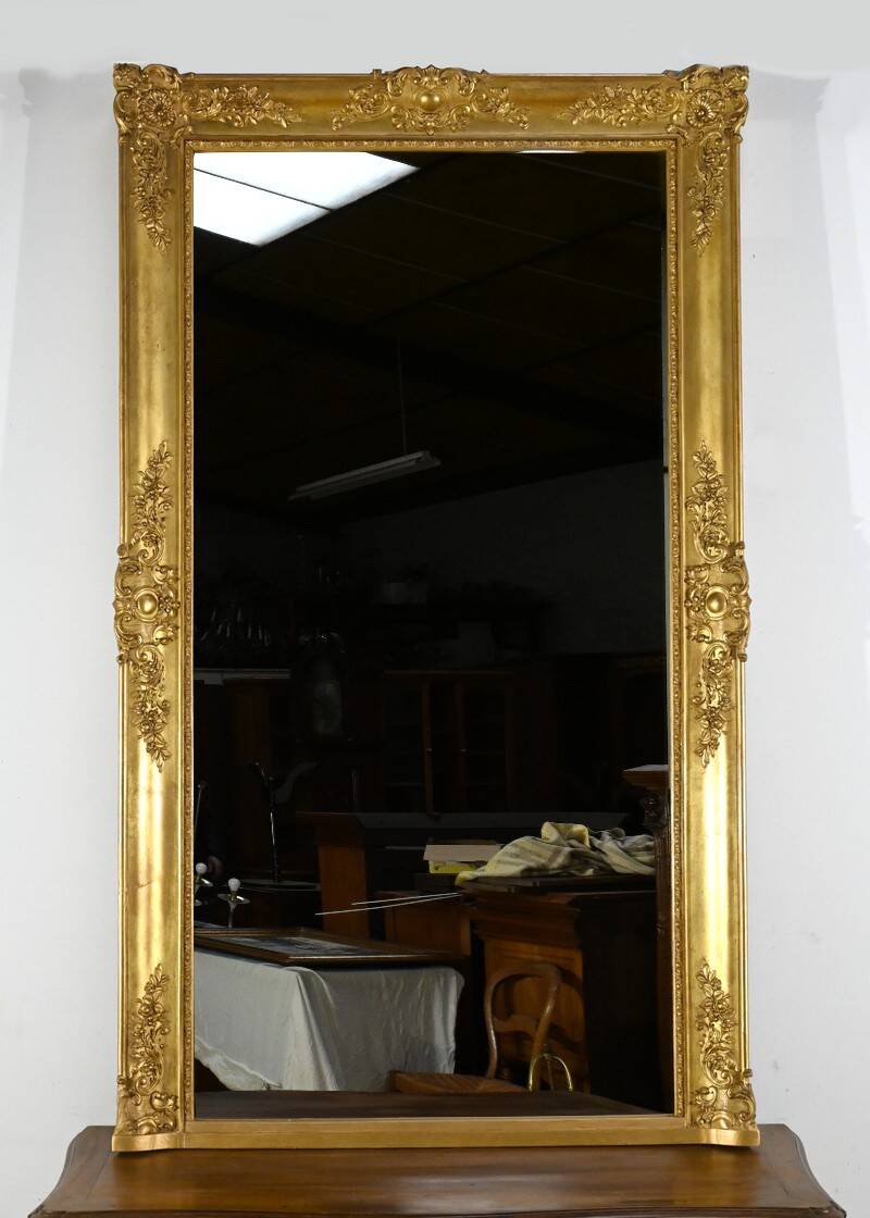 Important Gilded Mirror, Louis XIV style – Mid 19th century