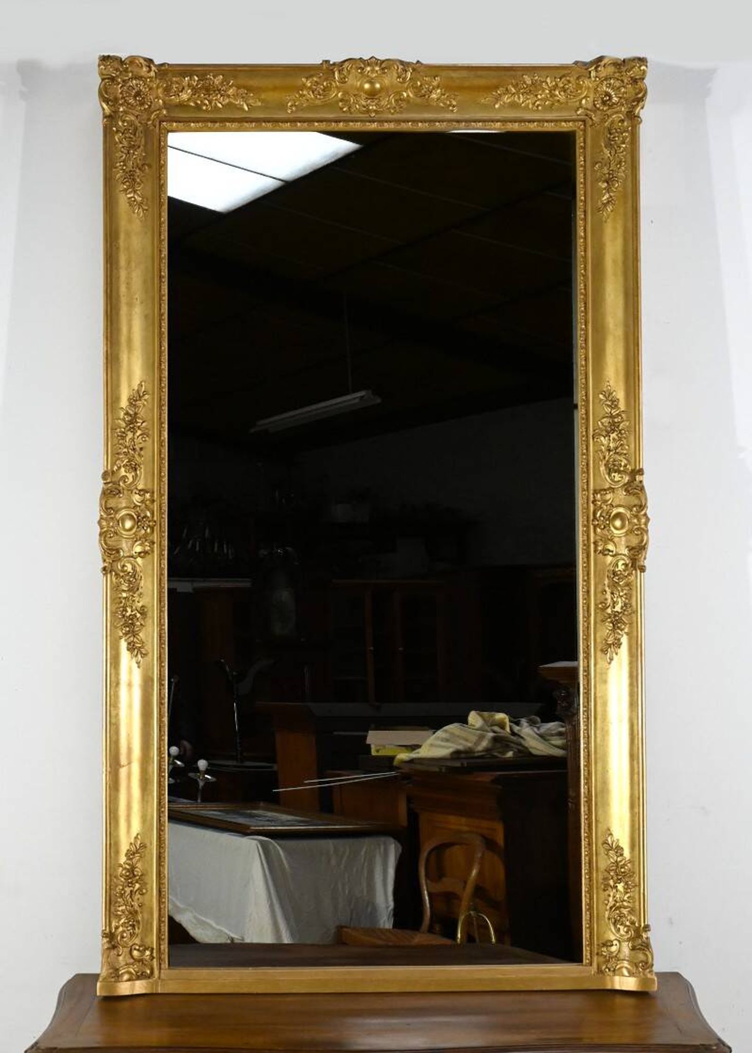 Important Gilded Mirror, Louis XIV style – Mid 19th century