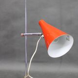 Lampe de table en chrome rouge Josef Hurka, Tchécoslovaquie années 1970