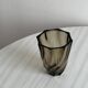 Smoked glass vase with twisted design