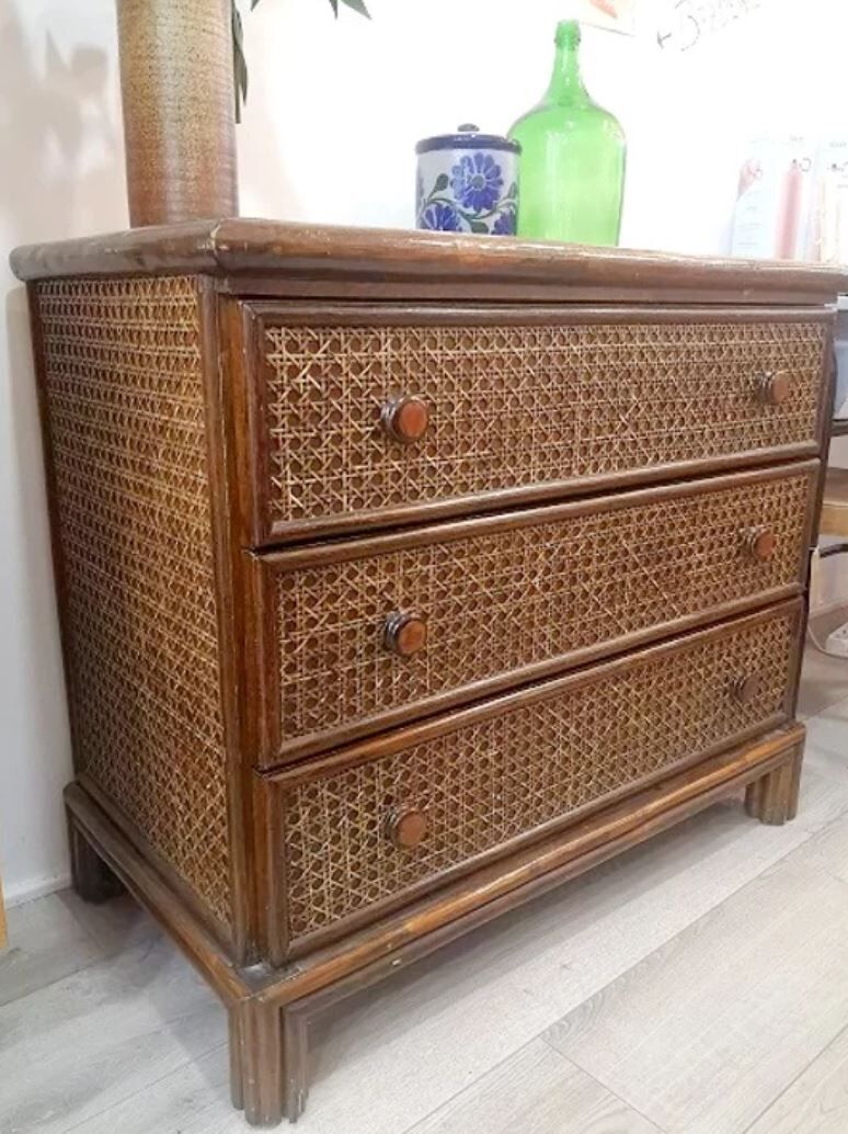 Wooden & canning chest of drawers