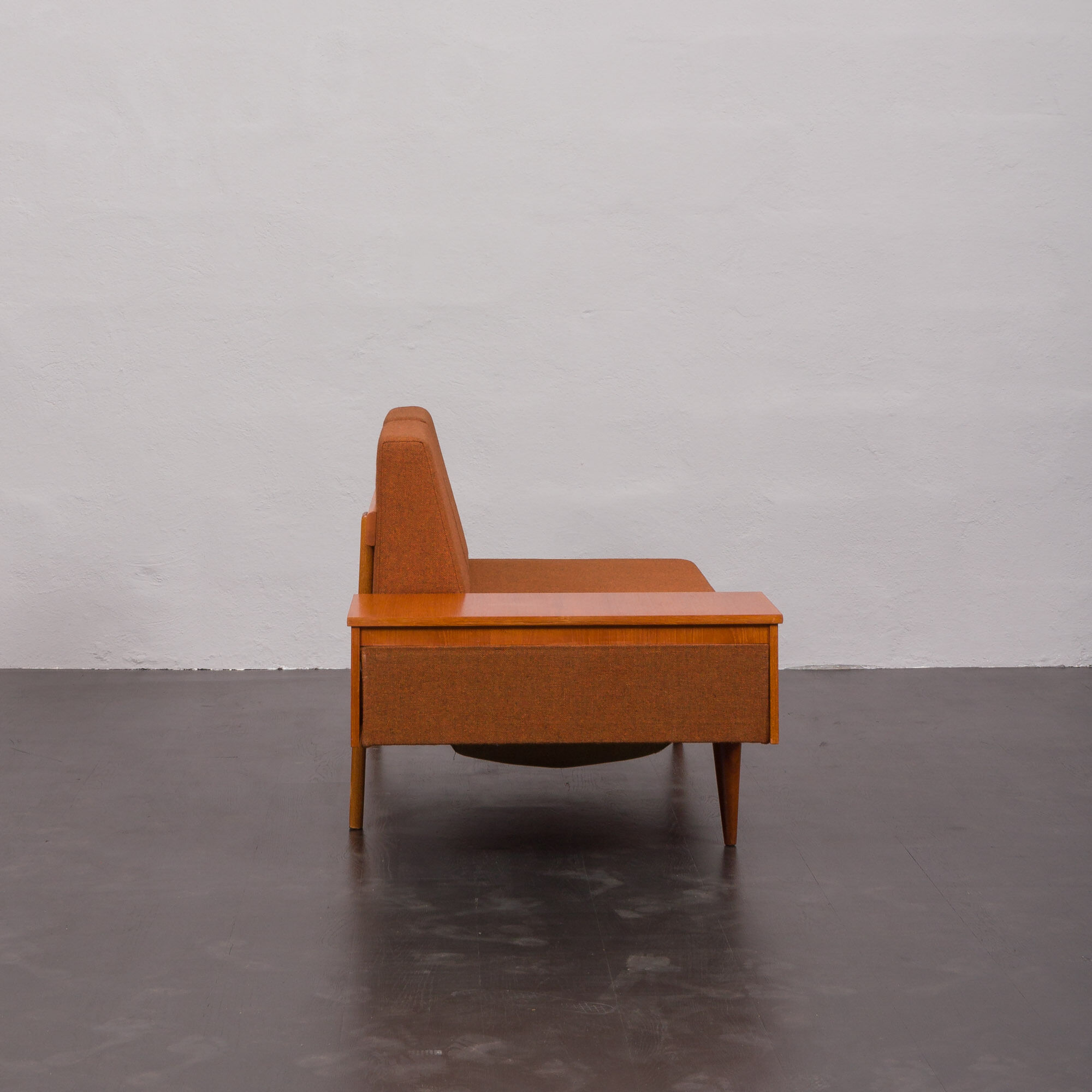 Svane daybed by Igmar Relling in original dark orange wool upholstery, Norway 1970s