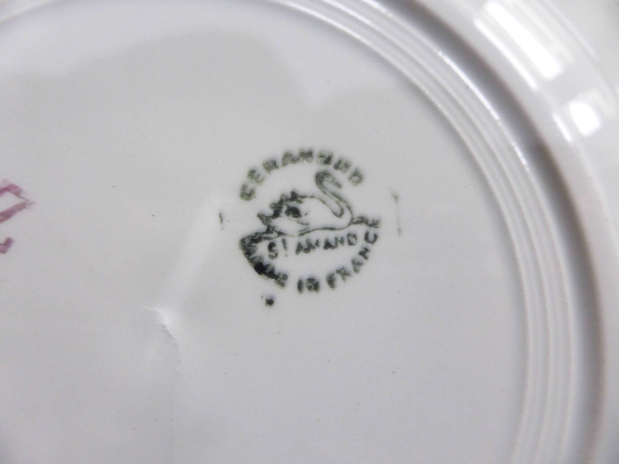 Assiettes creuses x6 porcelaine de St Amand