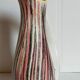 Free-form ceramic vase by R. Dupanier with abstract decoration from the 50s