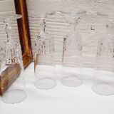 Set 4 champagne flutes diamond tips