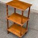 Vintage 3-tier oak side table, removable, 1970.