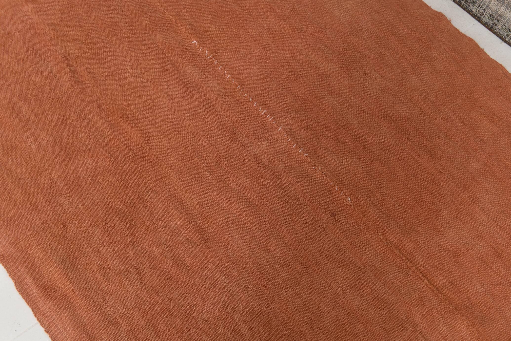 5x7 Terracotta & Brunt Orange Vintage Kilim Rug, 167x210Cm