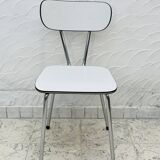 Set of 4 vintage grey chrome Formica kitchen chairs.