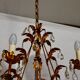 6-light bronze and Bohemian crystal chandelier, early 20th century