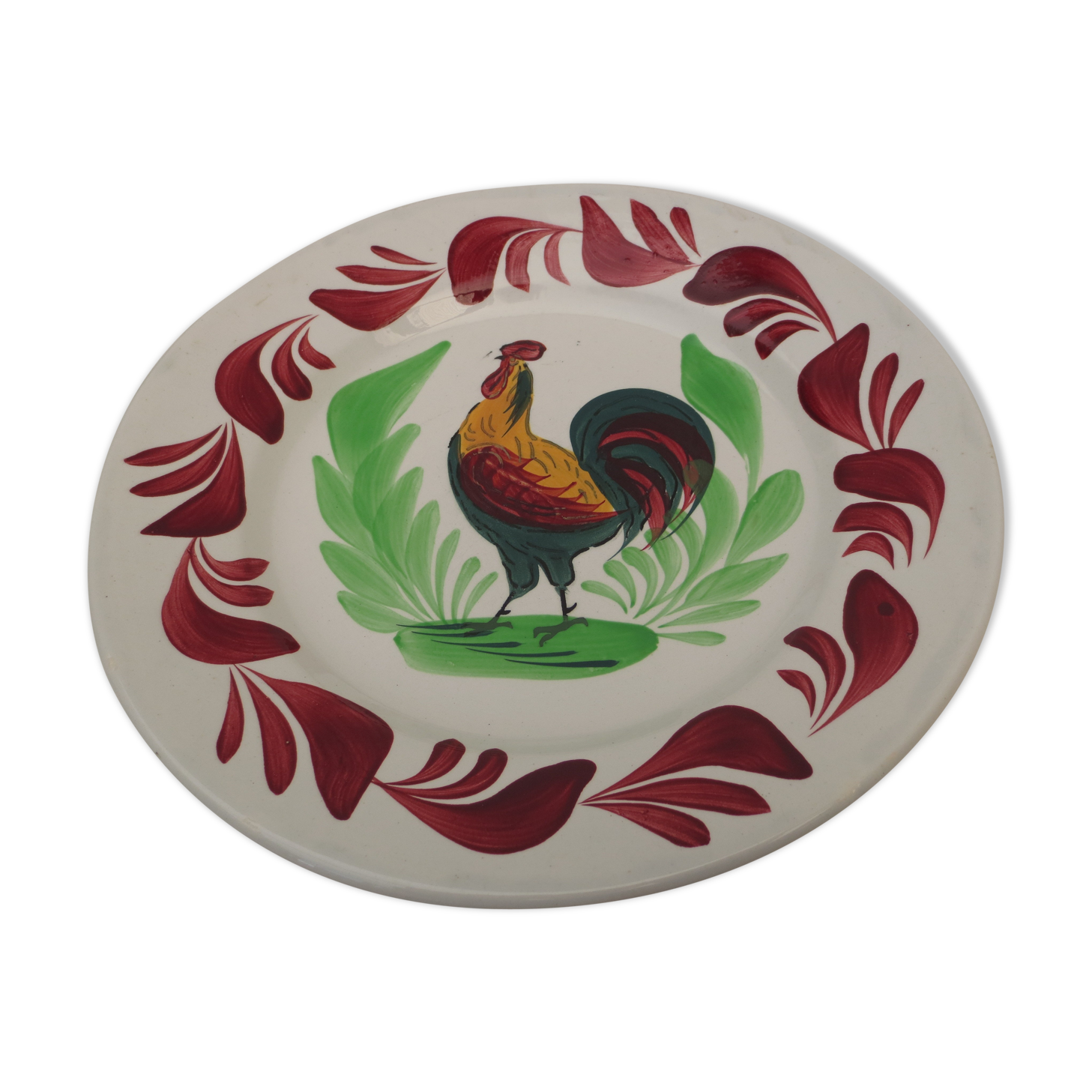 Flat plate decoration in faience of choisy the king