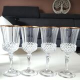 Lot of 6 x Large Wine Glasses. Valencay Gold/Crystal d'Arques model.