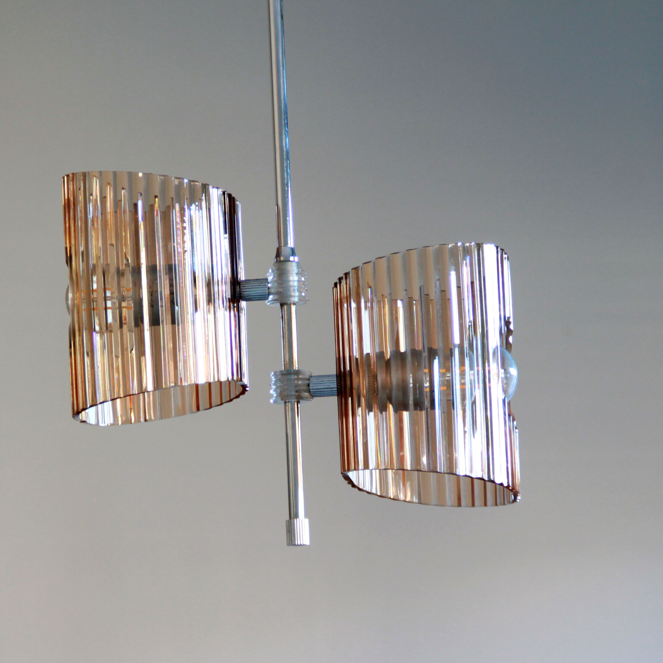 Smoked plexiglass chandelier 1960 1970 vintage seventies