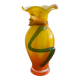 Vase en verre soufflé style Murano à décor de fleur