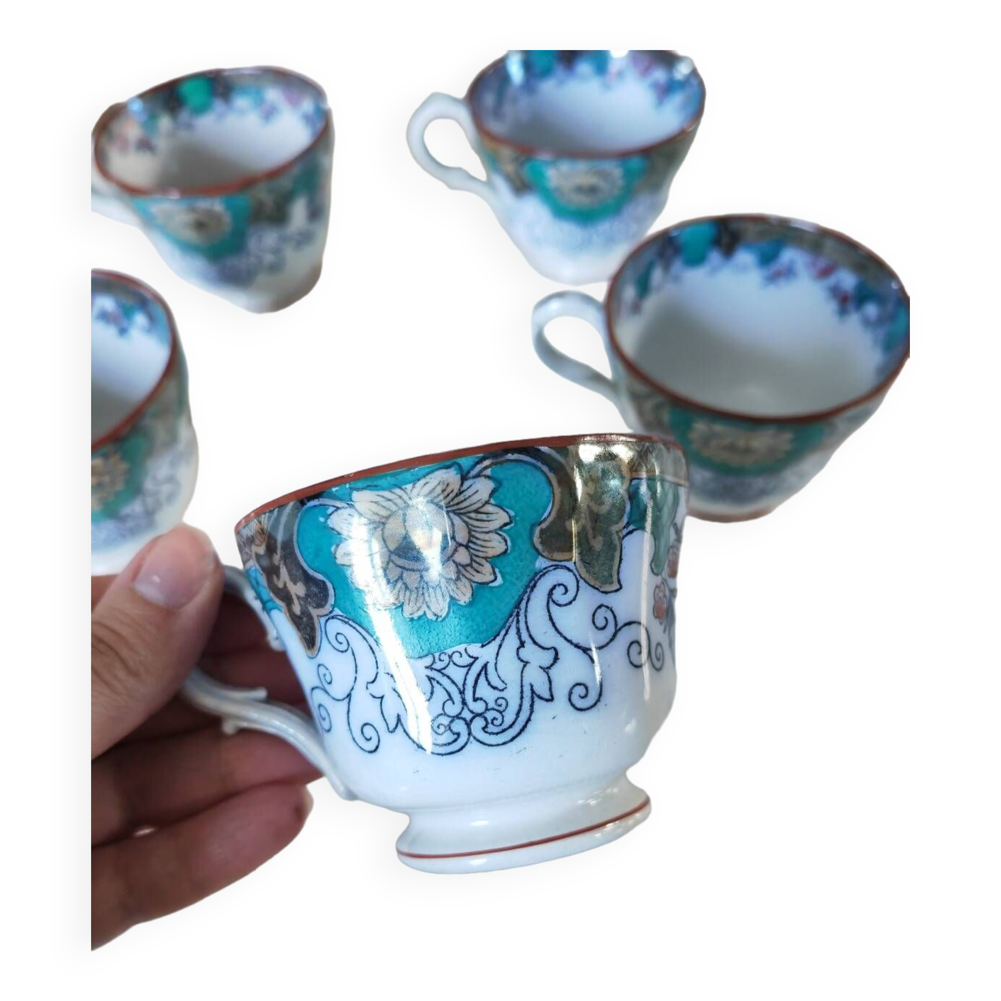 5 Canton Boch Frères cups