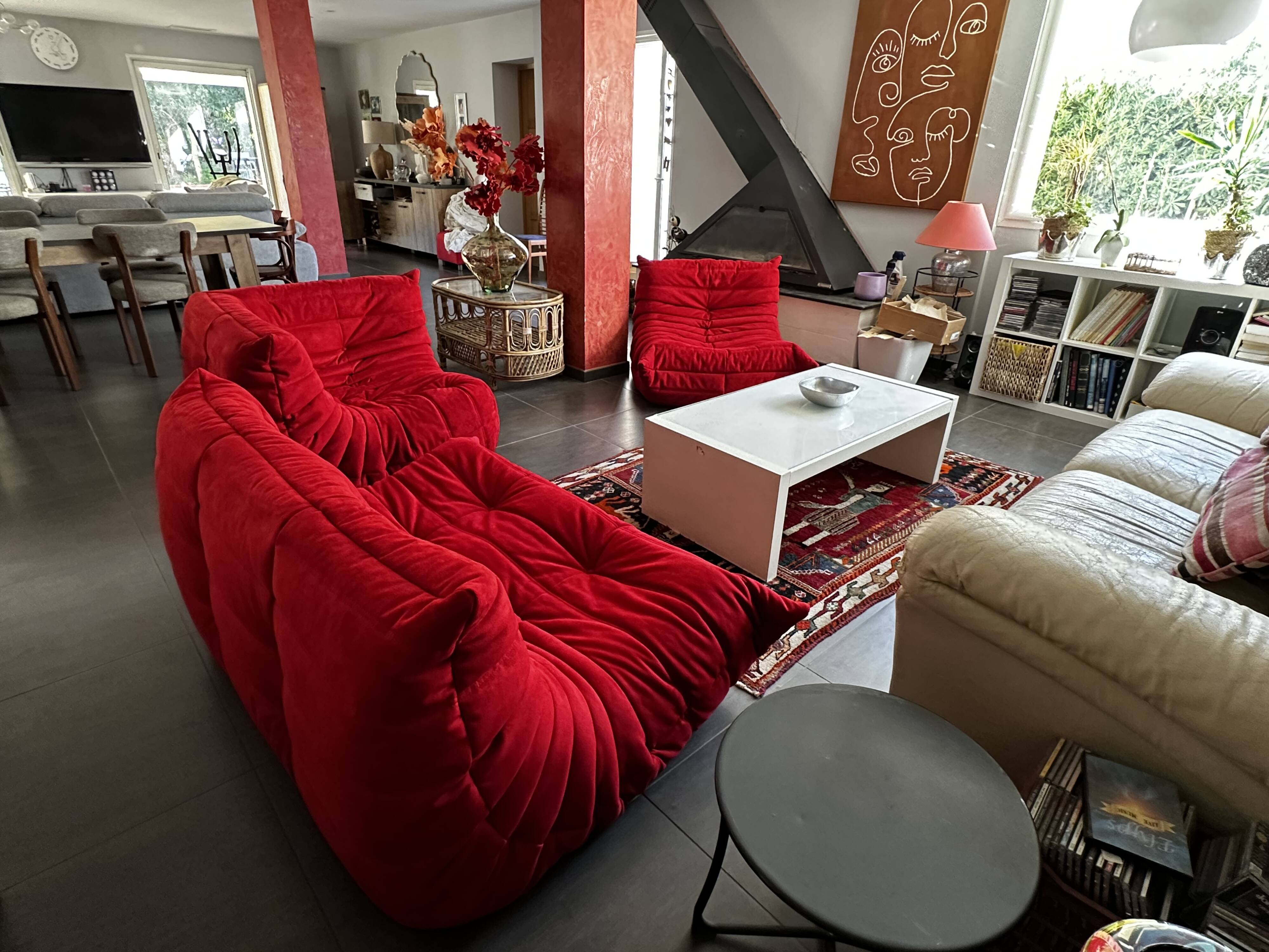 Togo Alcantara red sofa