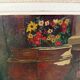 Signed Alphadery Painting – Doves in a Sunlit Courtyard, Antique Frame