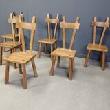 Ensemble de salle à manger brutaliste, années 1960