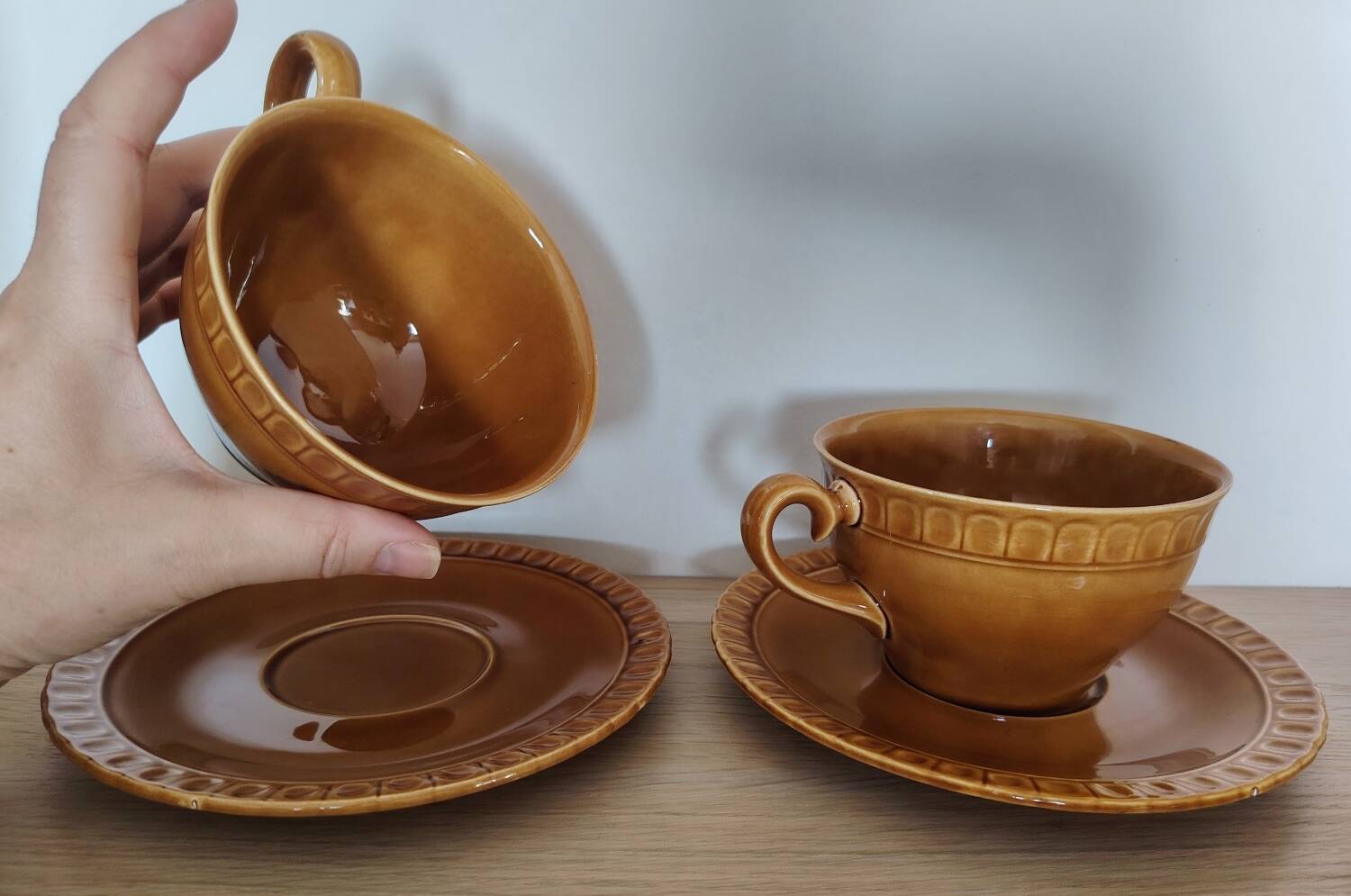 Large cups and saucers