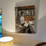 Oil on canvas scene of life