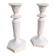 Pair of antique Italian ceramic candlesticks.