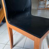 Lot de 6 chaises Matteo Grassi en cuir noir