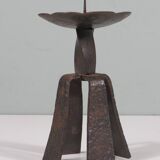 Hand forged vintage and brutalist candlestick