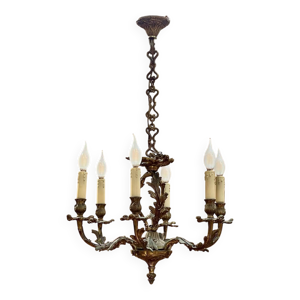 Lustre 6 feux en bronze - 1950