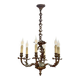 Louis XV style 6-light bronze chandelier from the 1950s