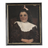 Tableau HST portrait of a child signed F. Badin 1901