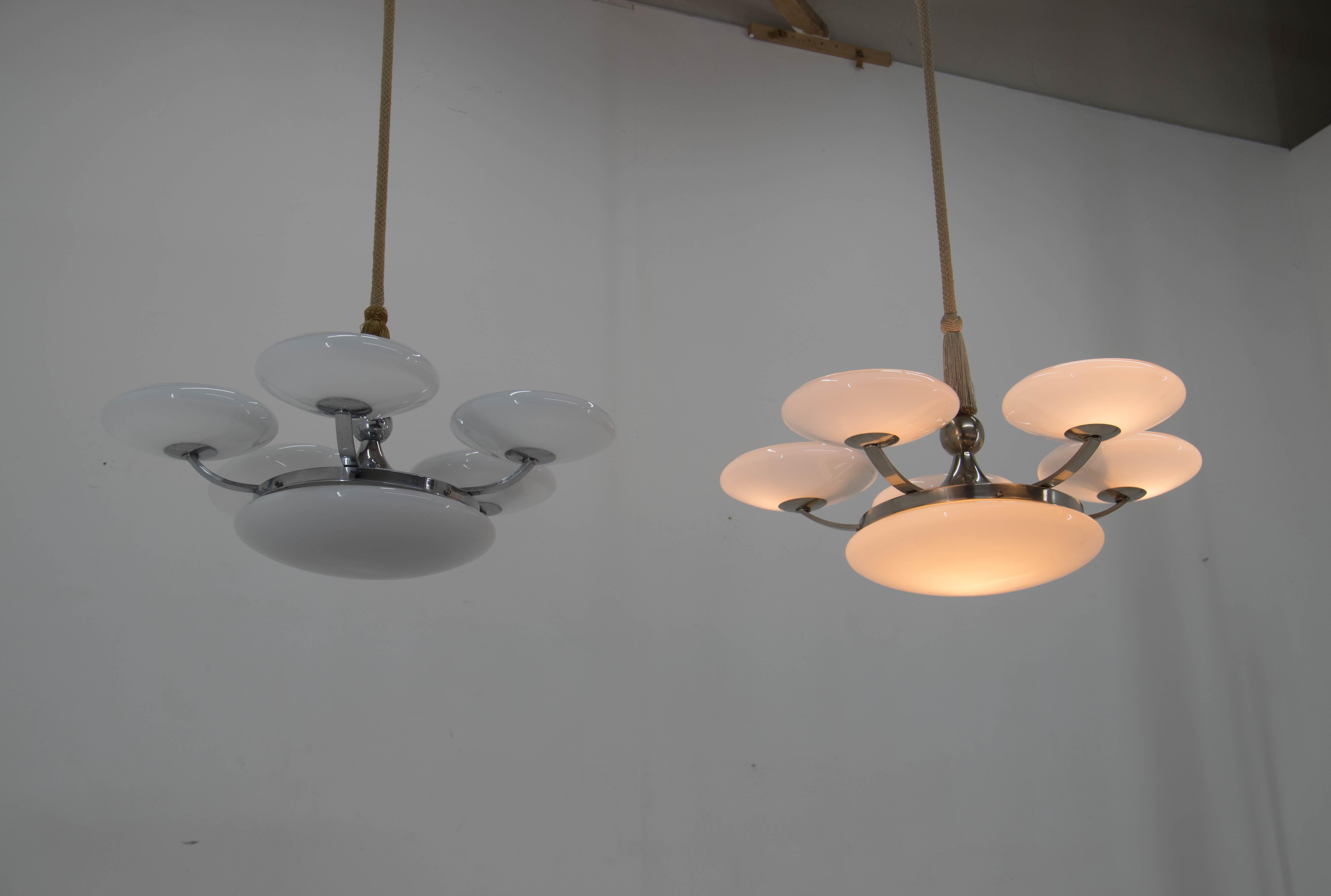 Set of Two Art Nouveau / Art Deco Chandeliers, 1920s