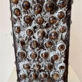 Lampfoot table lamp in stoneware with dots and relief from PM Keramik, Denmark, 1970s