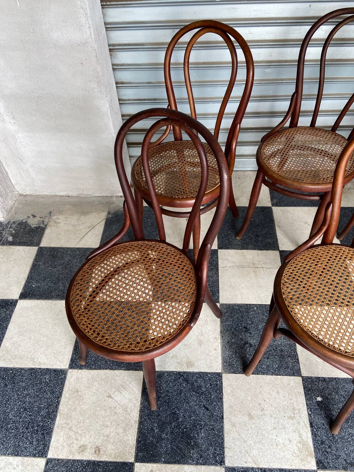 Set of 7 Thonet bistro chairs