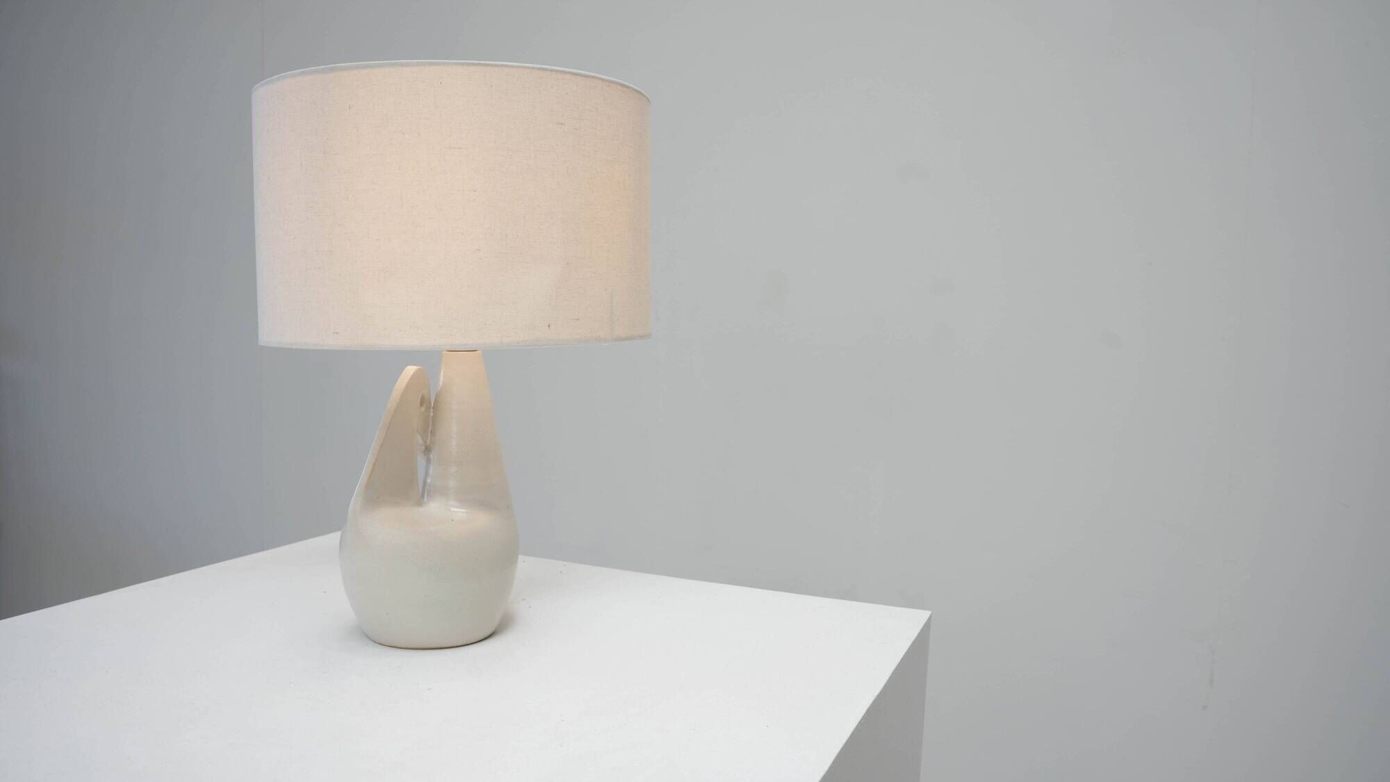 French ceramic bird lamp