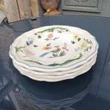 Set of 4 gien "bird of paradise" soup plates