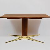 Oswald Haerdtl x Hagenauer Vienna coffee table in brass and walnut, Austria, 1950s