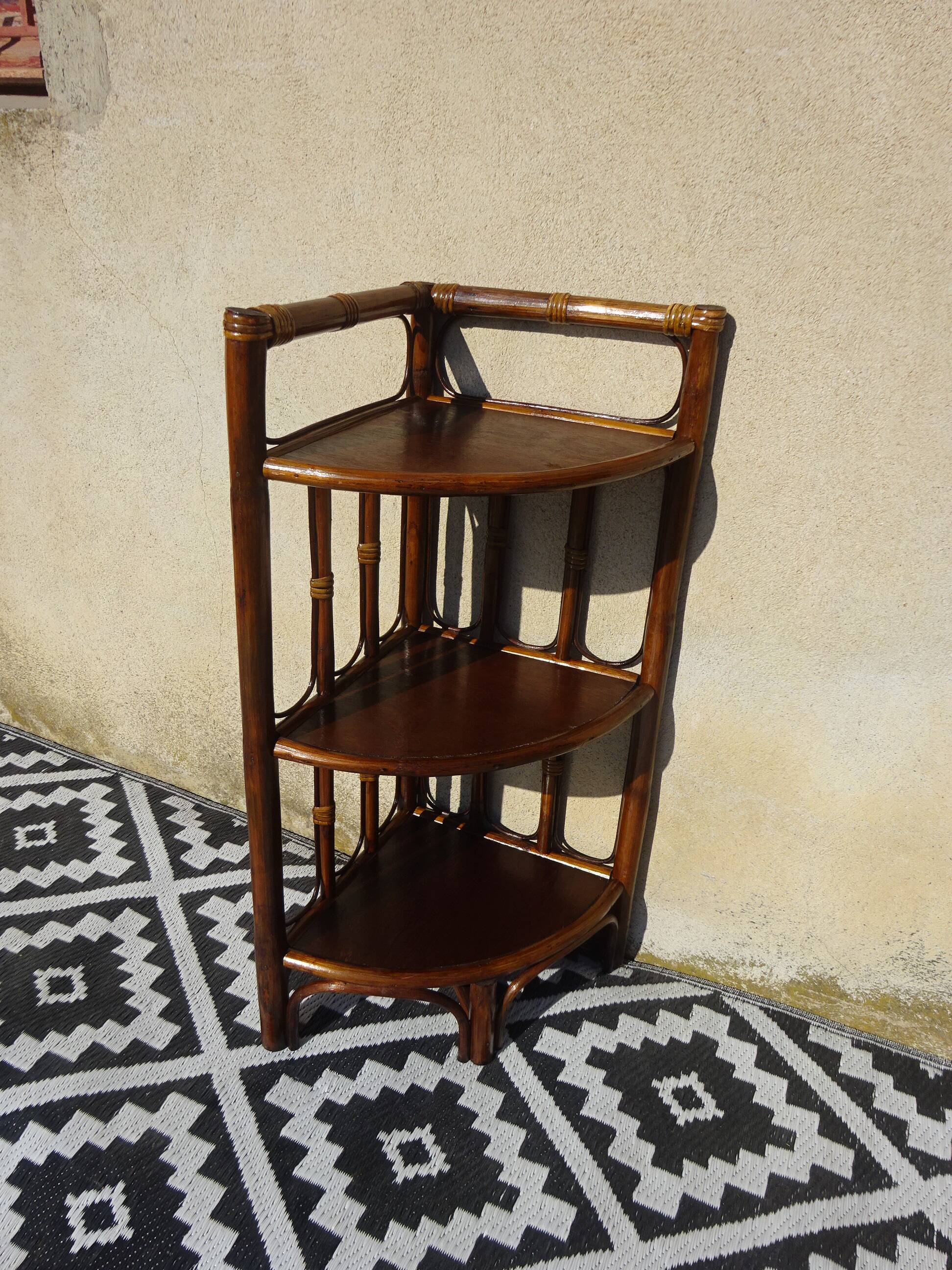 Pair of rattan bedside tables
