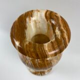 Beige and brown alabaster vase 15cm