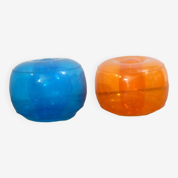 Pair of inflatable poufs 1970