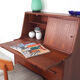 Danish teak secretaire with mirror and pull out desk, 1960s Danish teak secretaire with mirror
