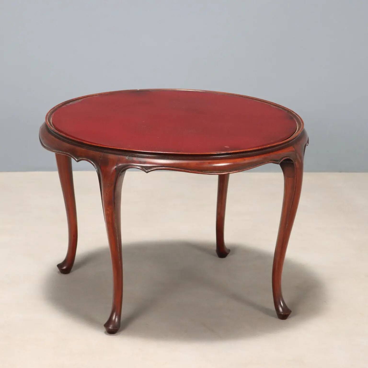 Antique mahogany and opaline glass coffee table, Italy, 20th century.