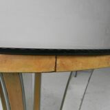 Art Deco coffee table, side table, with mirror glass and walnut veneer, 1930s