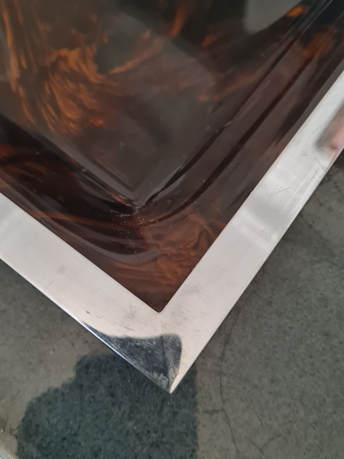 Lucite tortoiseshell and silver metal style