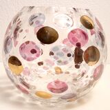 70s glass ball vase