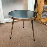 Table basse laiton et simili cuir